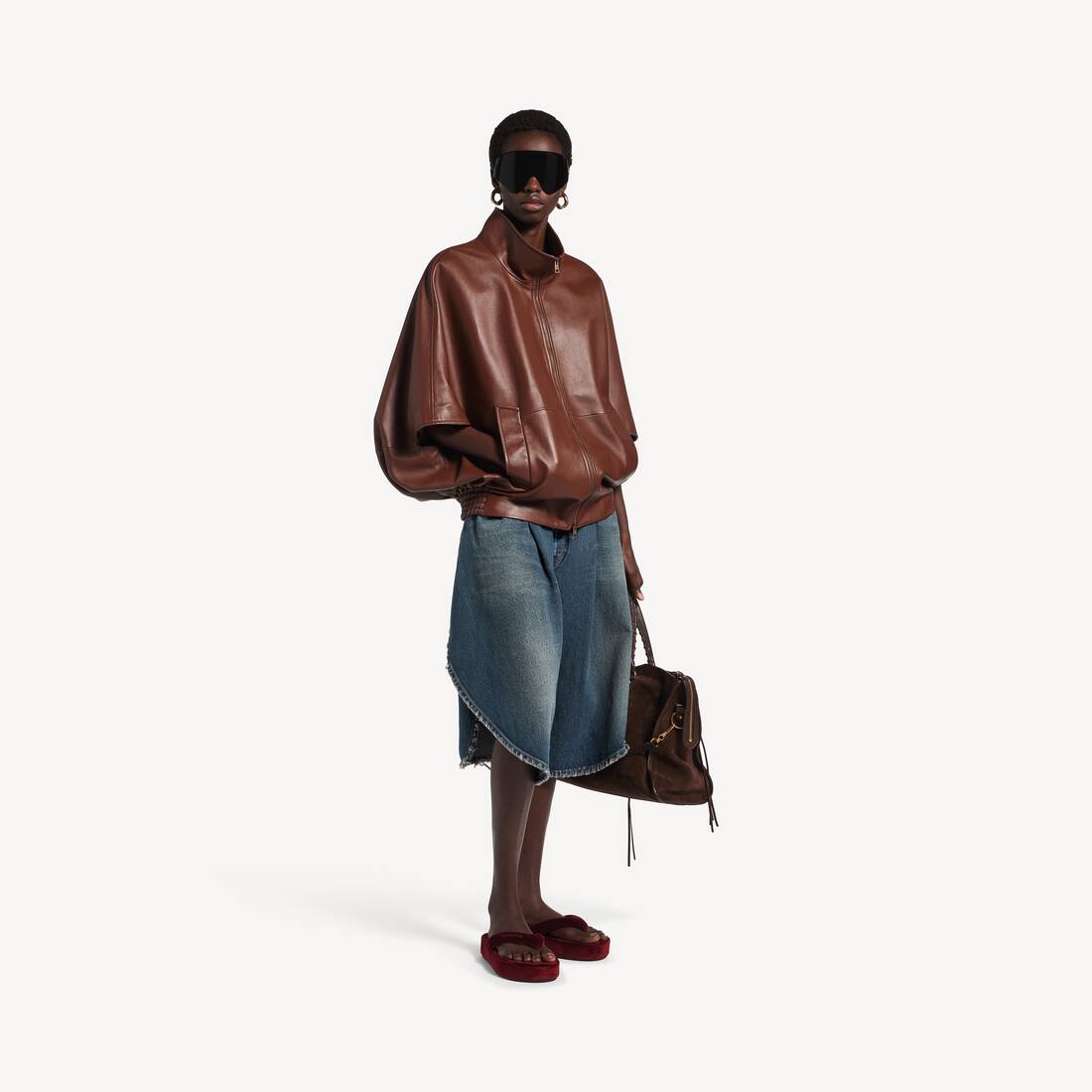 Women's Tulip Bermuda in Dark Ocean | Balenciaga Hungary EN - Image 2