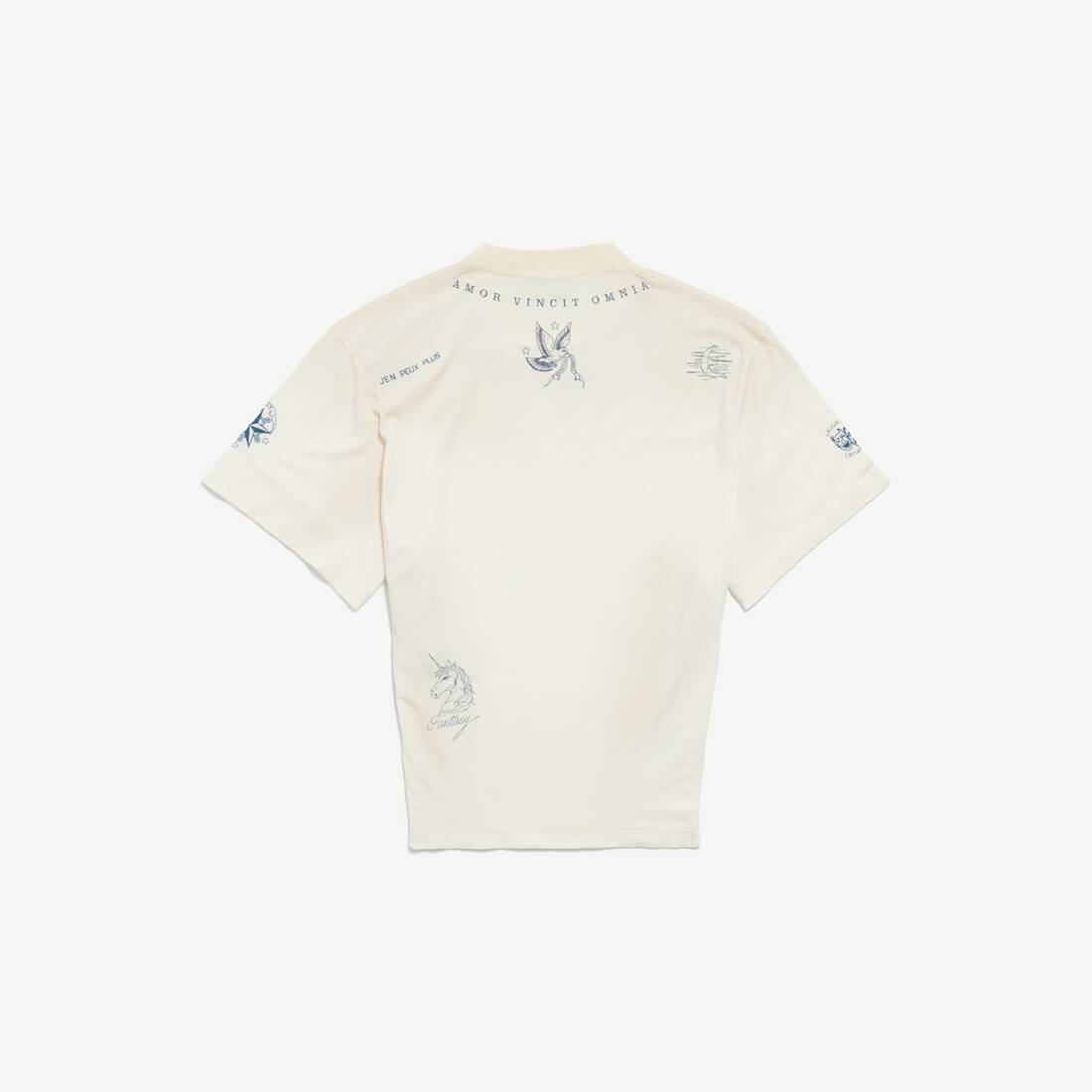 Top A Maniche Corte Classic Ink da Donna in Avorio | Balenciaga Italia IT - Image 2