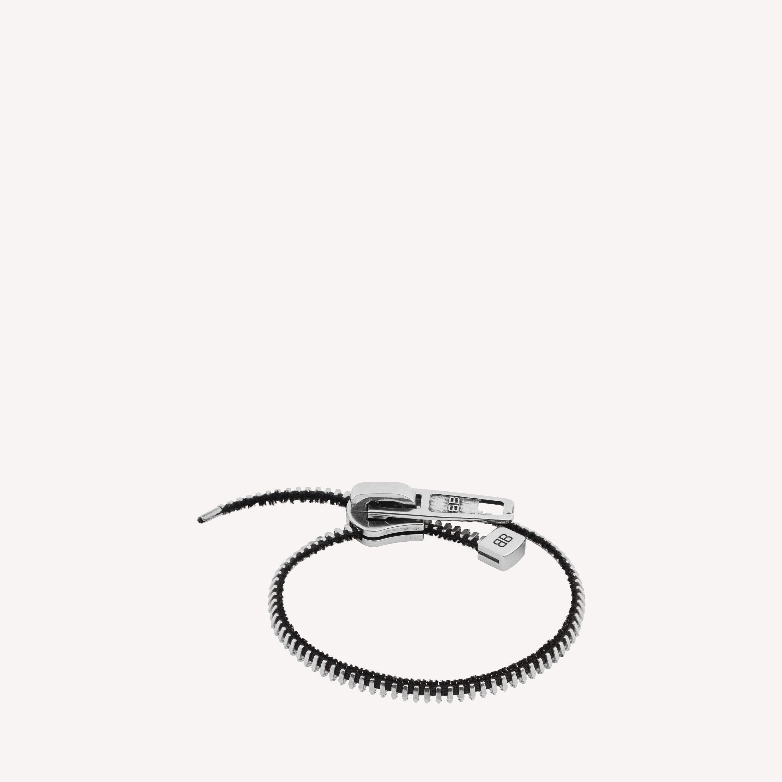 Diy Zip Bracelet in Shiny Silver/antique Silver/black