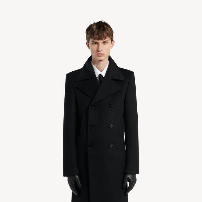 Manteau Long Double Face pour Homme en Noir - Homme | Balenciaga Belgique FR - Image 3
