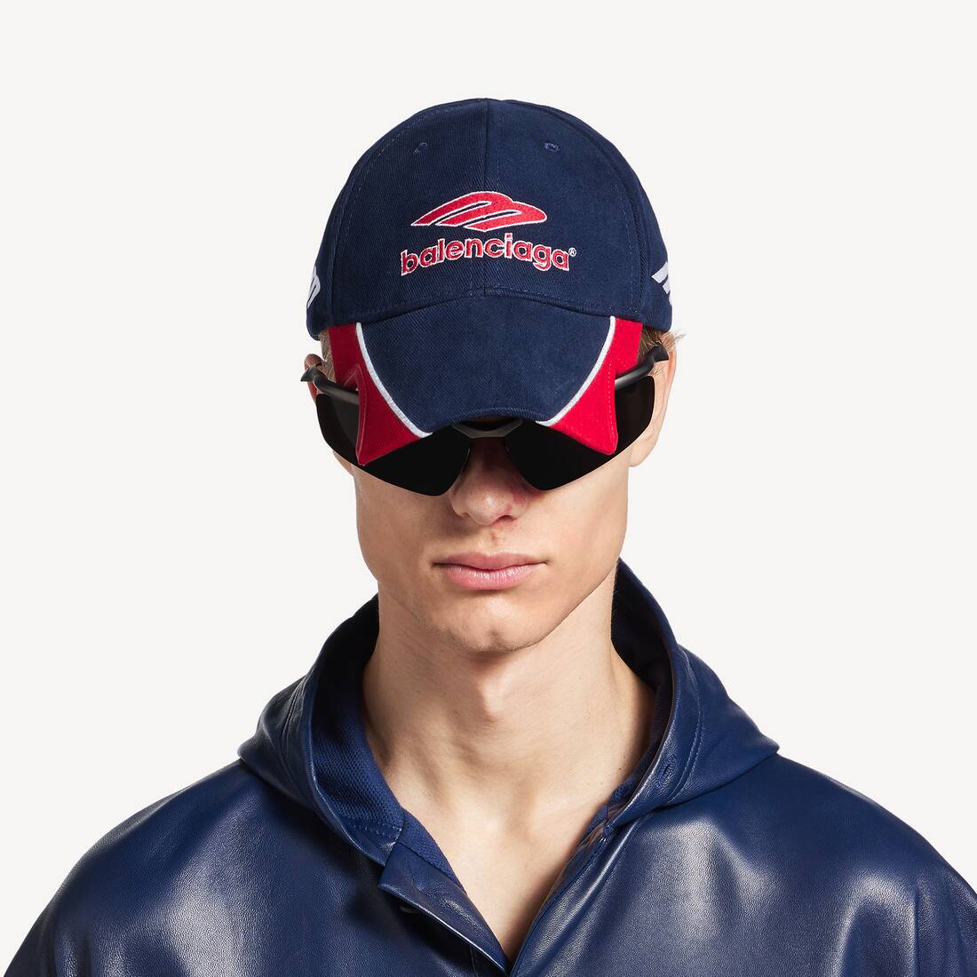 Men's 3b Football Cap in Dark Navy/red | Balenciaga US
