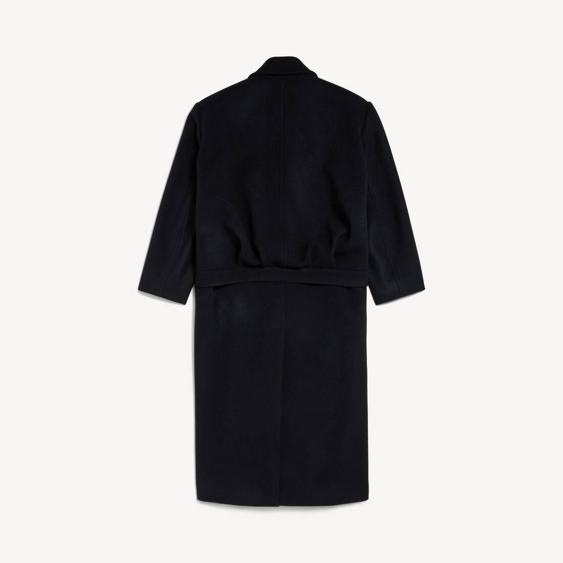 Men's Long Double-faced Cocoon Coat in Black | Balenciaga Canada EN - Image 2