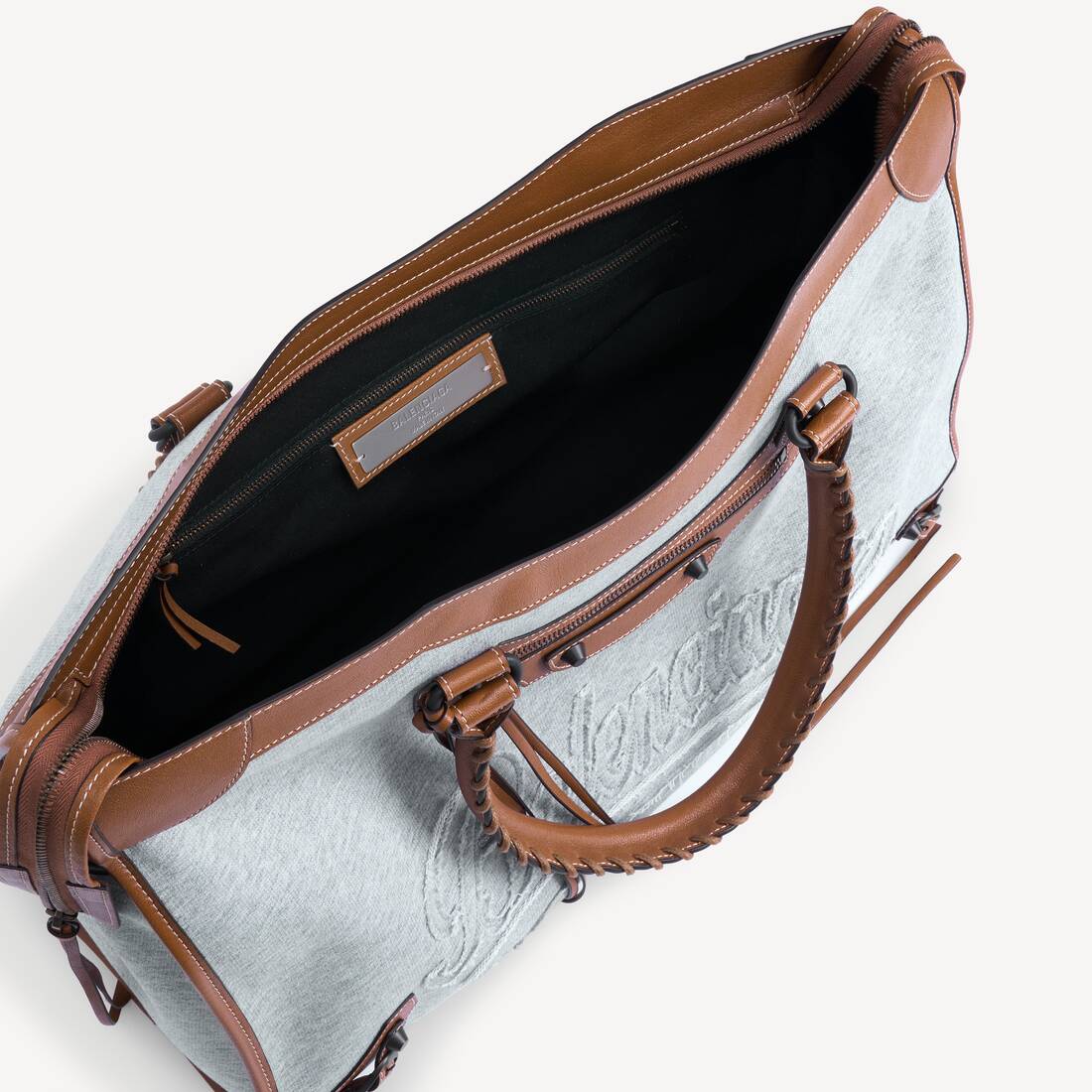 Men's Le City Bag Large in Grey/tan Cowboy | Balenciaga Monaco EN - Image 5