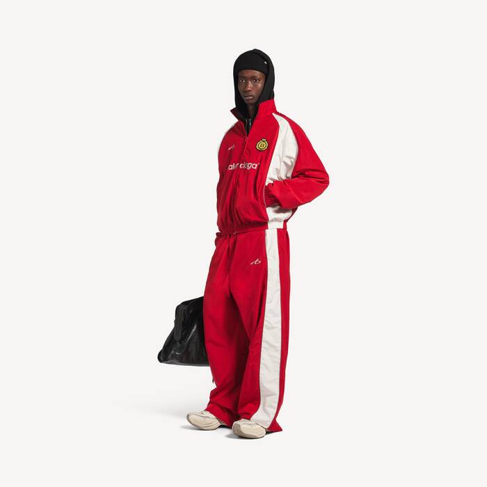 Men's Soccer Tracksuit Jacket in Lipstick Red - Men | Balenciaga United Kingdom EN - Image 3