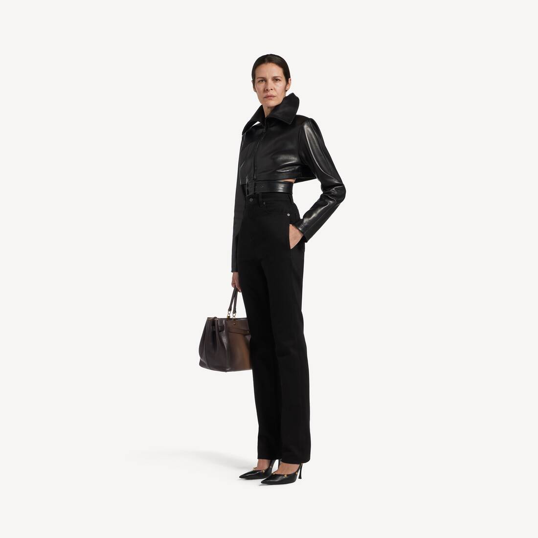 Women's High Waist Slim Jeans in Black | Balenciaga Norway EN - Image 2