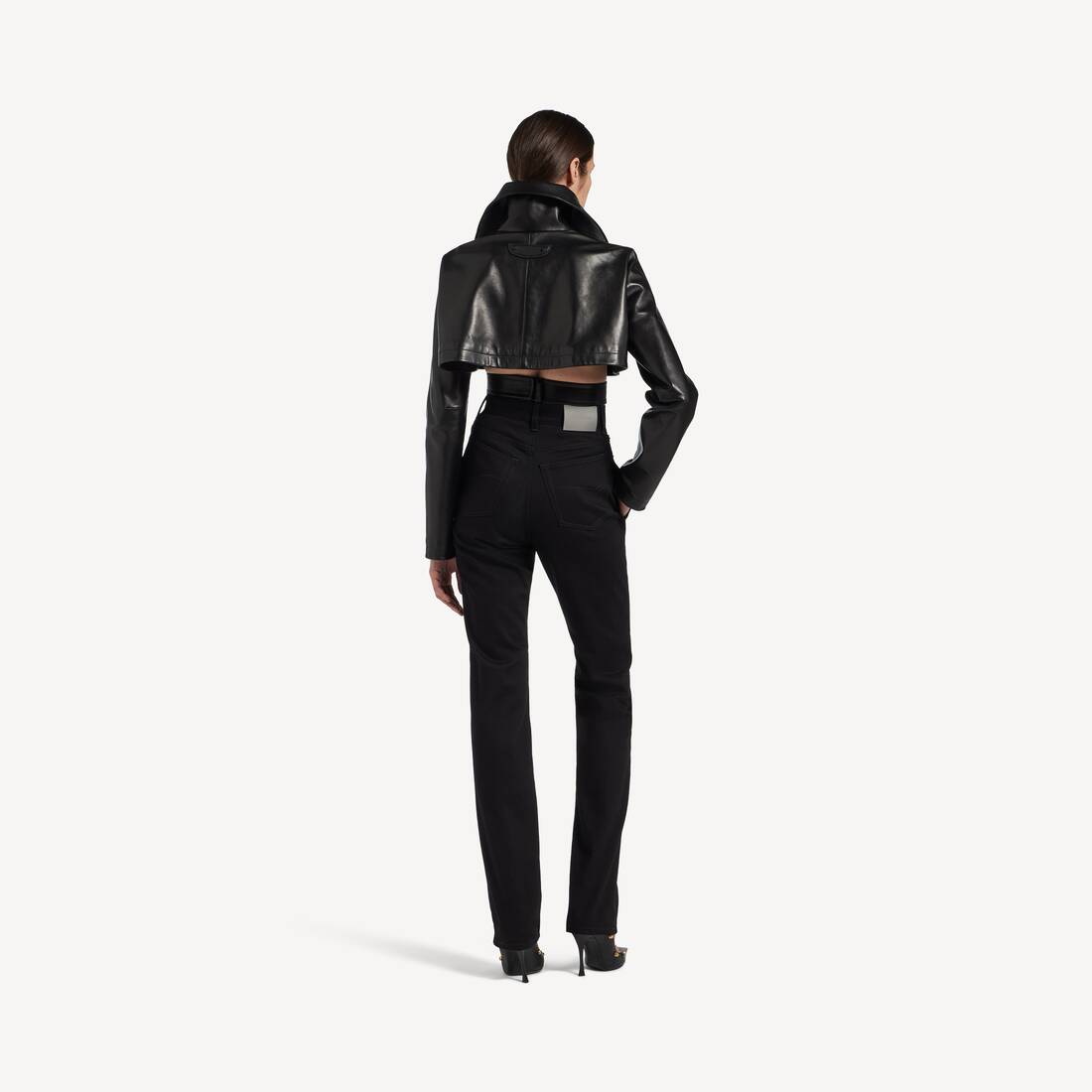 Veste Cropped pour Femme en Noir | Balenciaga Belgique FR - Image 3