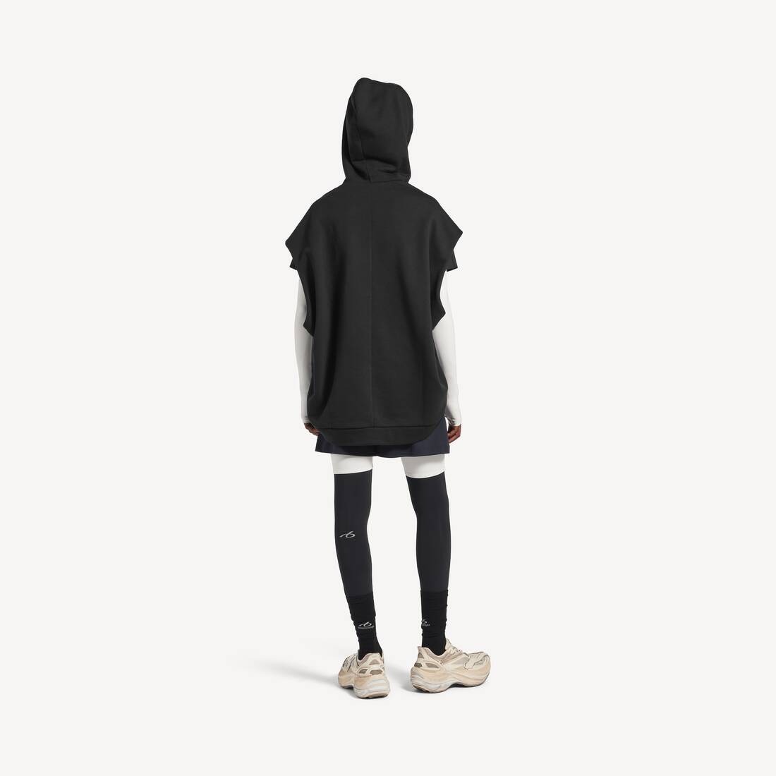 Men's Bodies Sleeveless Regular Fit Hoodie in Black | Balenciaga Canada EN - Image 4
