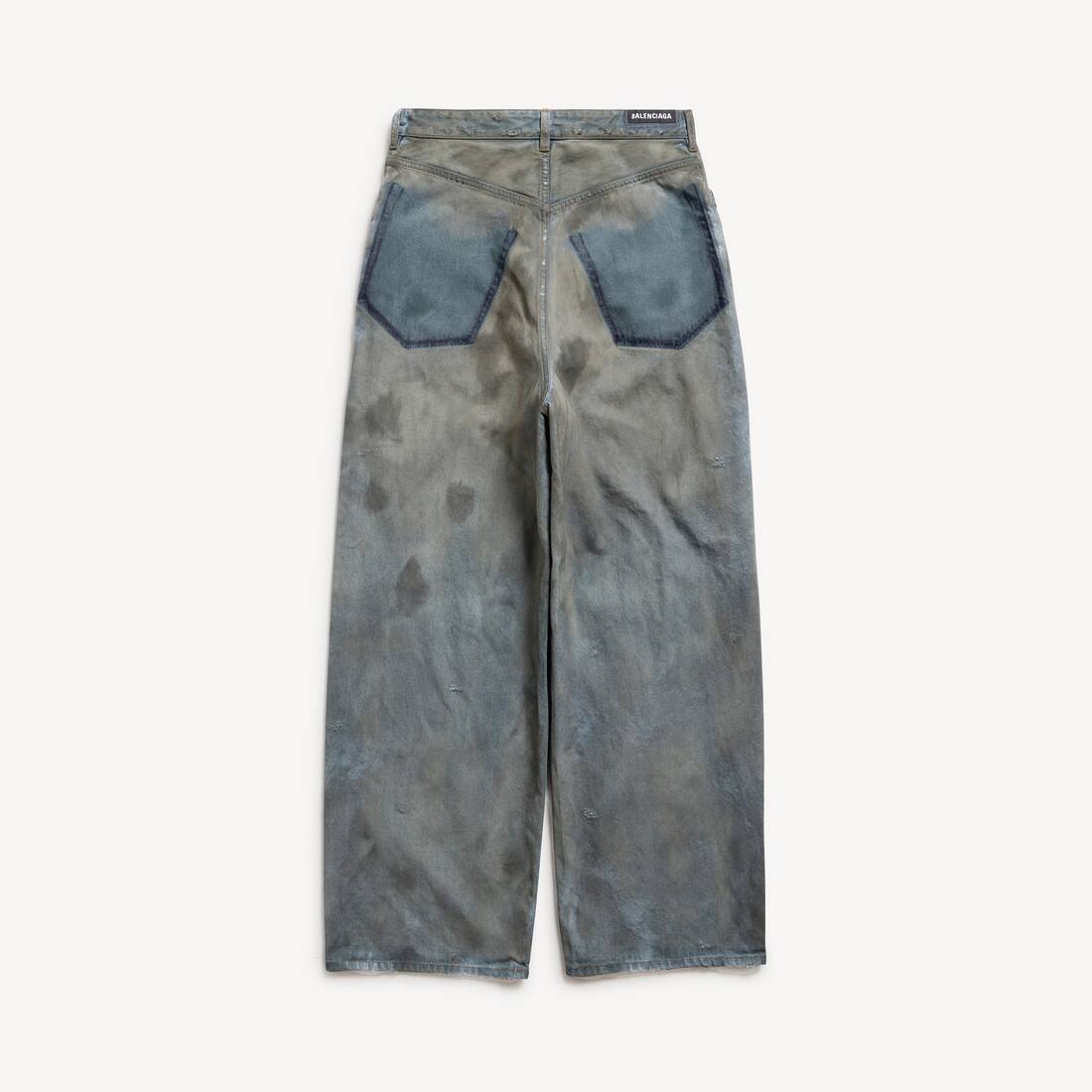 Patched Pockets Baggy Jeans in Blue | Balenciaga Netherlands EN - Image 2