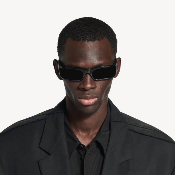 Sunset Rectangle Sunglasses  in Black | Balenciaga United States EN - Image 2