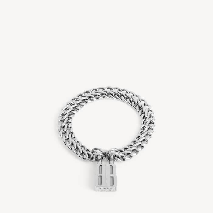Bracelet Nano Lock pour Femme en Argent - Femme | Balenciaga Belgique FR - Image 1