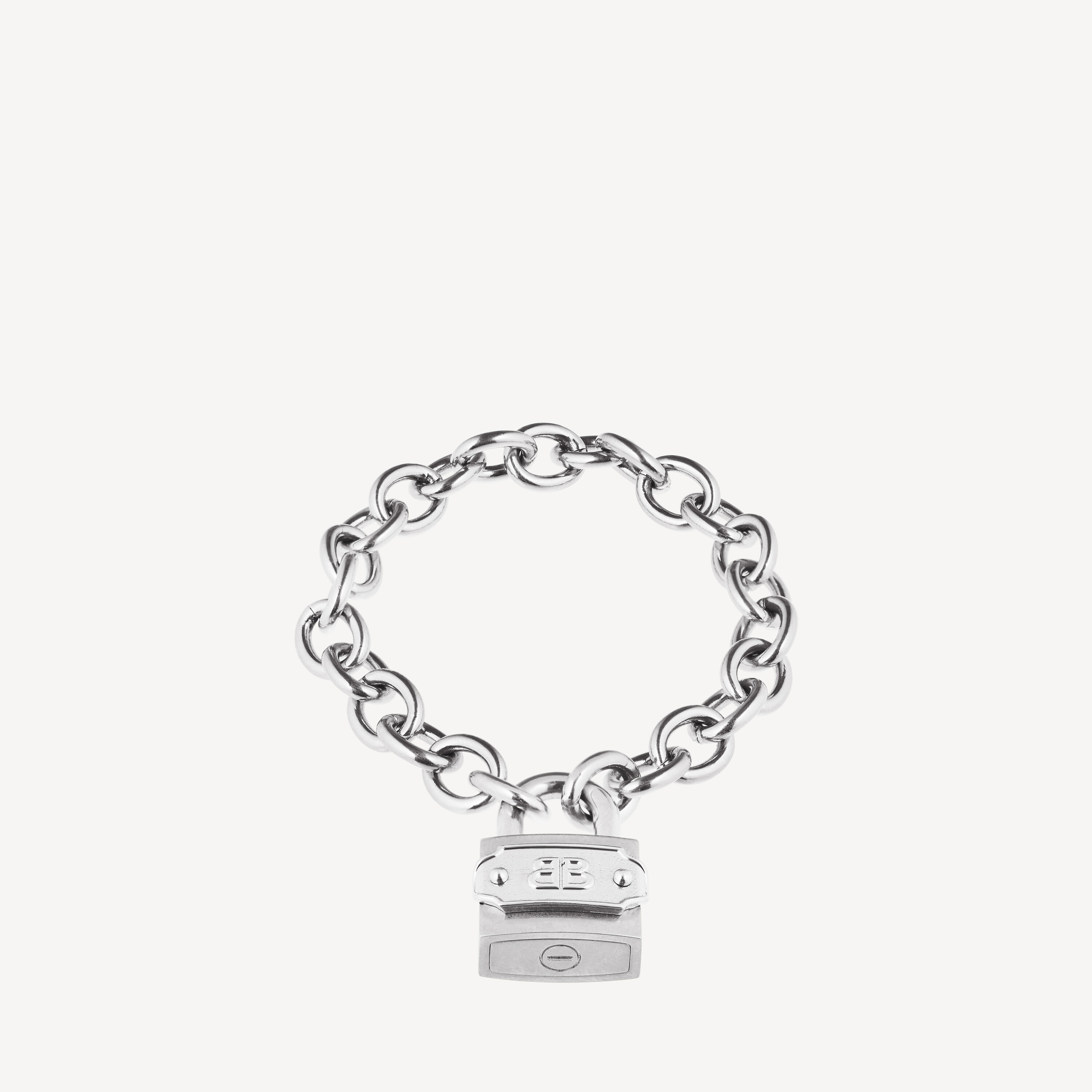 Bb Padlock Bracelet in Silver/antique Silver | Balenciaga US
