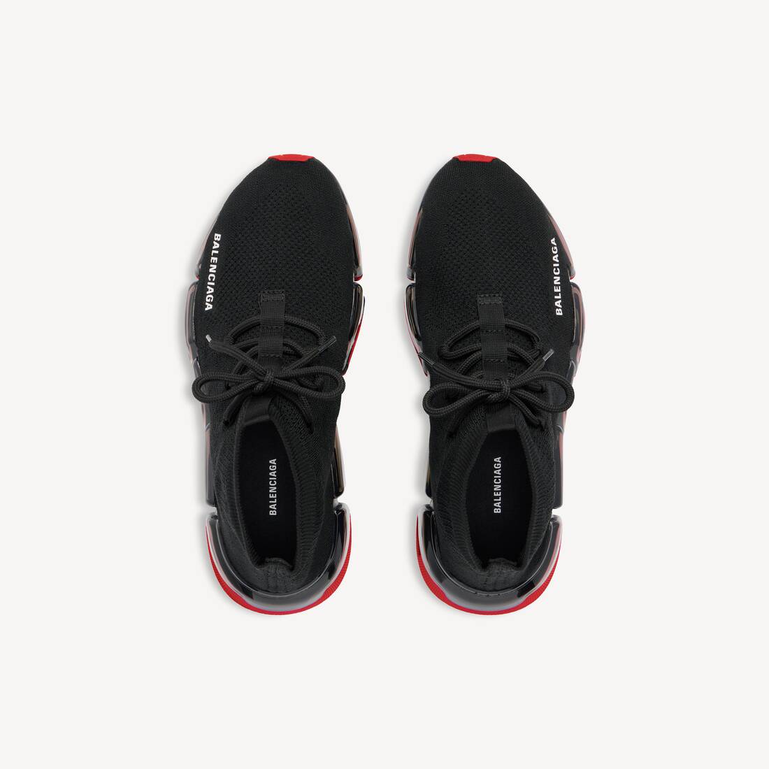 Men's Speed 2.0 Lace-up Recycled Knit Sneaker in Black/red | Balenciaga Mexico EN - Image 6