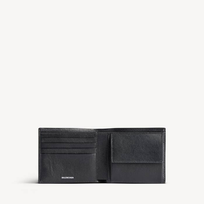 Men's Credit Square Folded Coin Wallet in Black - Men | Balenciaga Canada EN - Image 3