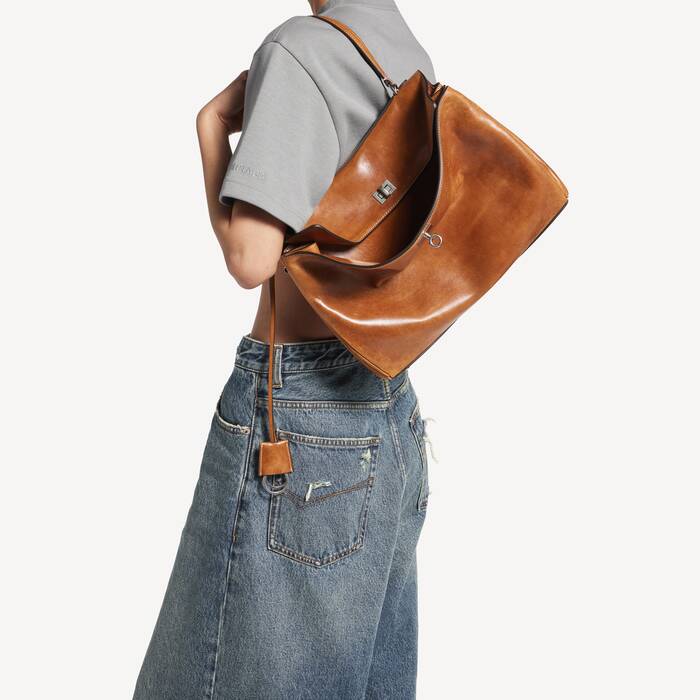 여성 로데오 핸드백 미디엄 탠 카우보이 - 여성 | 발렌시아가 대한민국 KO - Image 2
