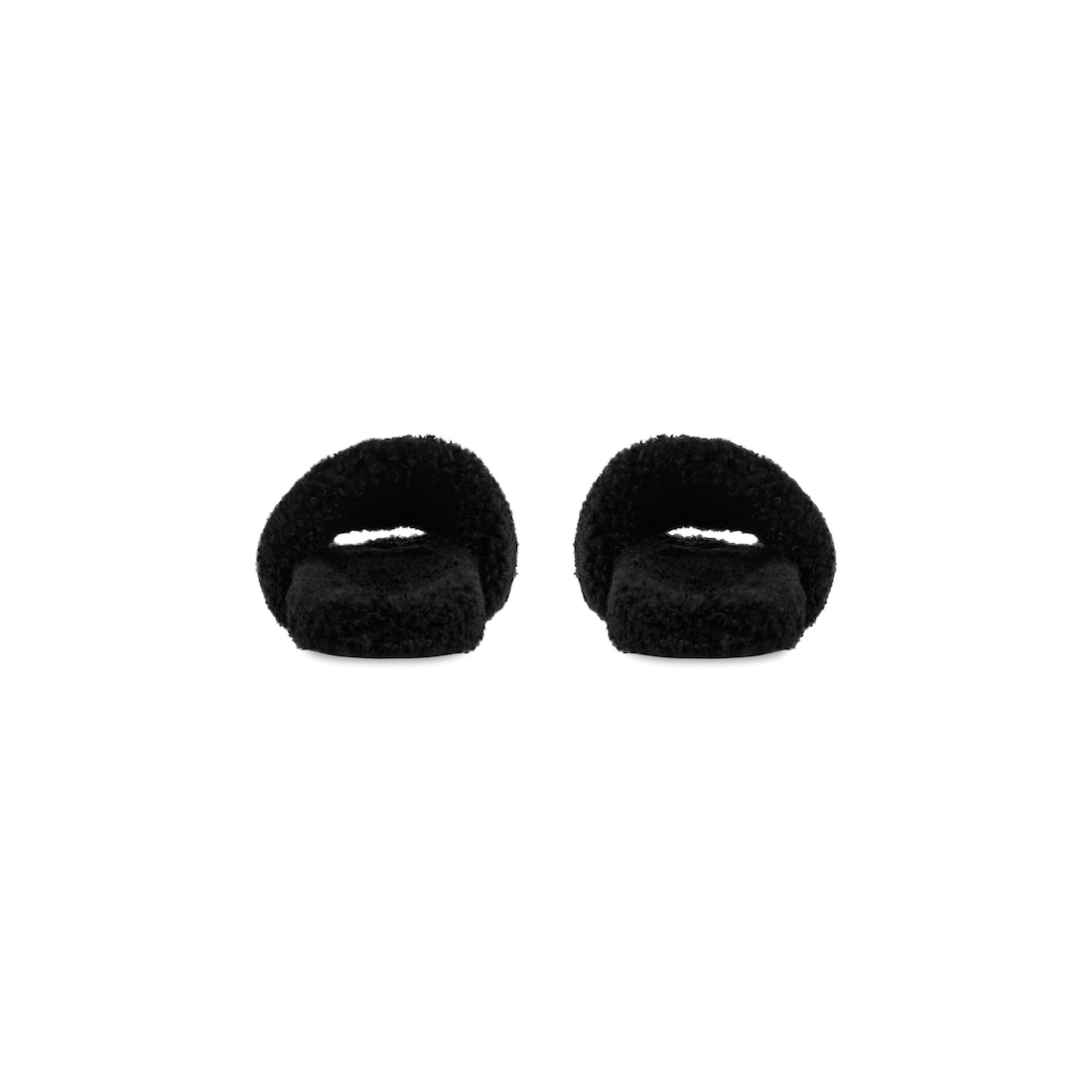 Men's Furry Slide Sandal in Black