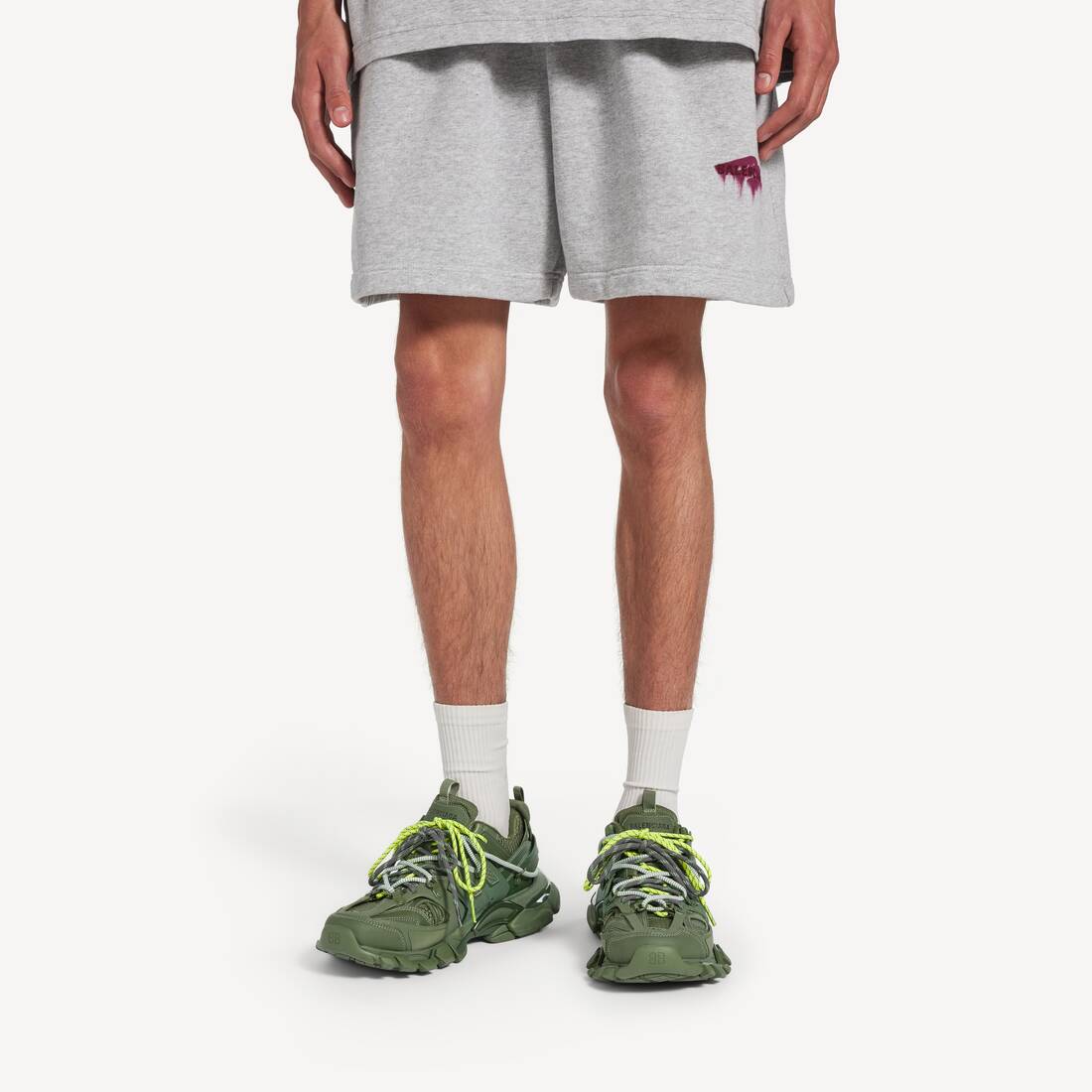 Sneaker Track Trail Laces pour Homme en Kaki/jaune Fluo | Balenciaga France FR - Image 7
