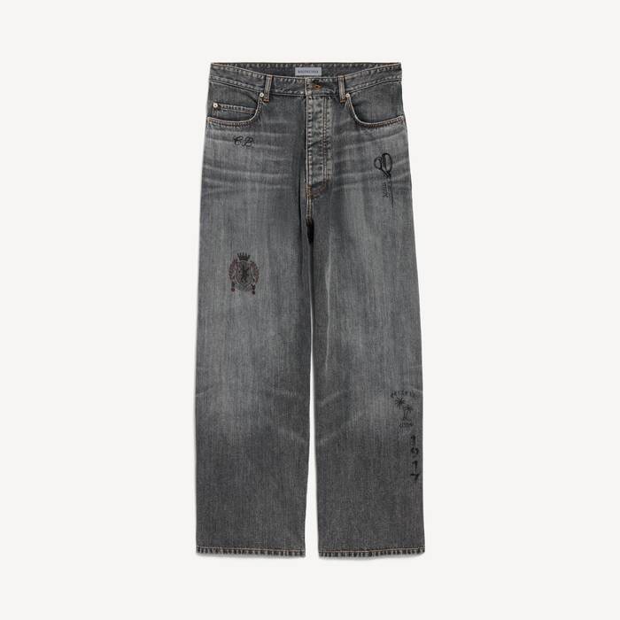 Men's Tattoo Baggy Pants in Dark Grey - Men | Balenciaga Netherlands EN - Image 2