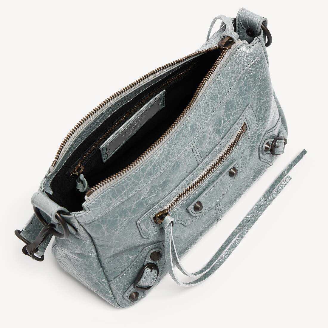 Sac Le City Moto Petit pour Homme en Gris Bleu | Balenciaga France FR - Image 5