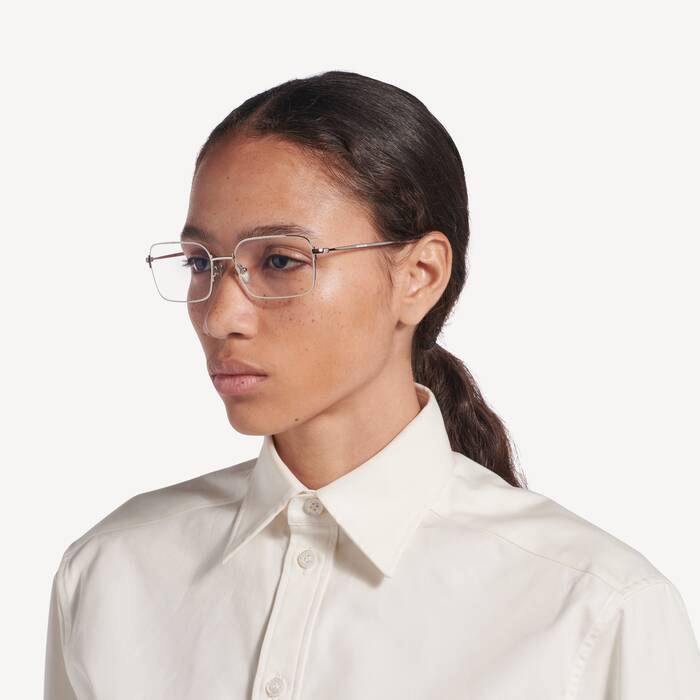 Invisible Rectangle Sunglasses  in Silver | Balenciaga Zimbabwe EN - Image 3