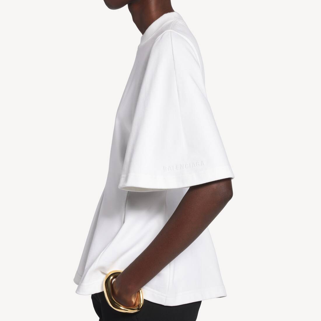 Camiseta Moldeada para Mujer en Blanco | Balenciaga M&eacute;xico ES - Image 6