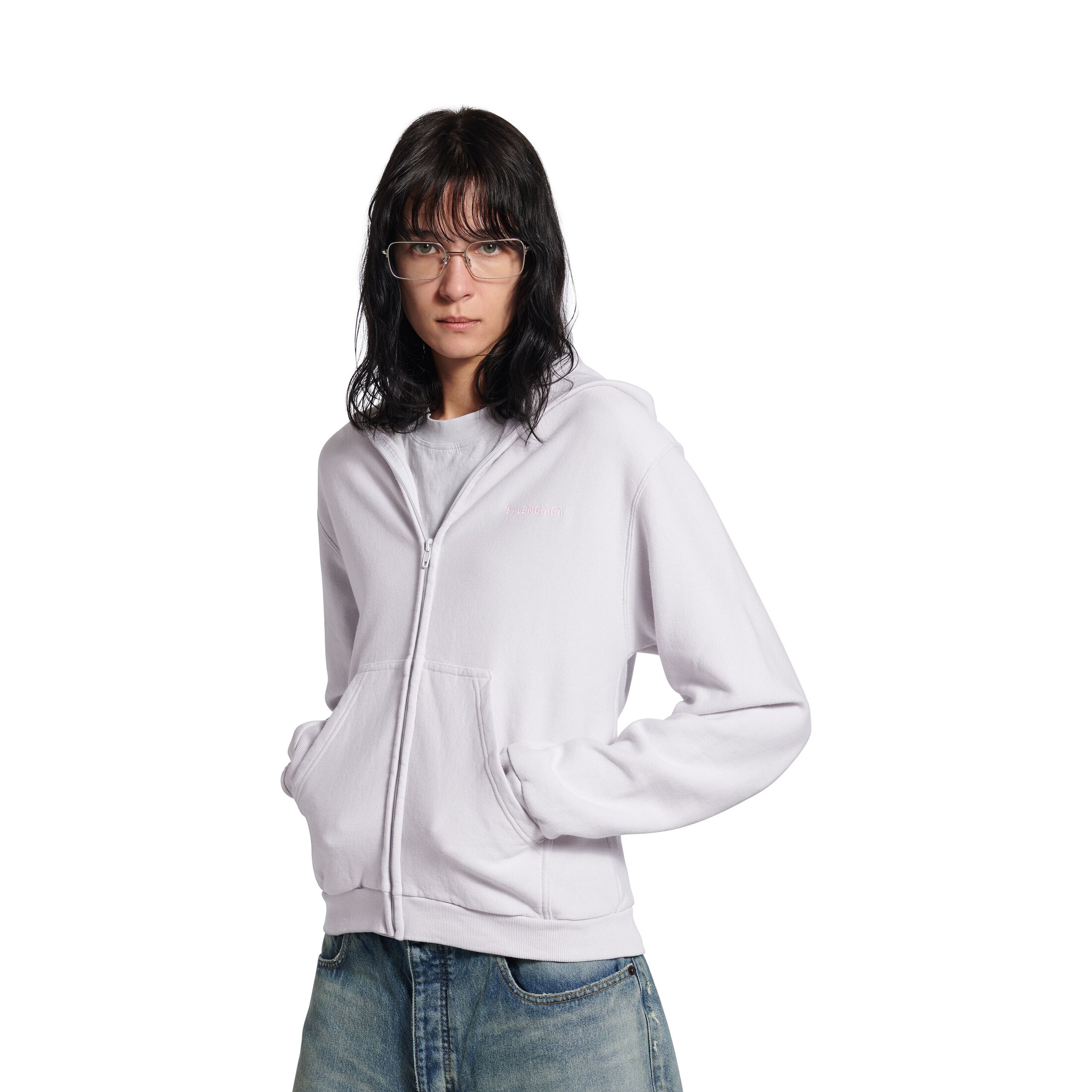 balenciaga back zip-up hoodie regular fit