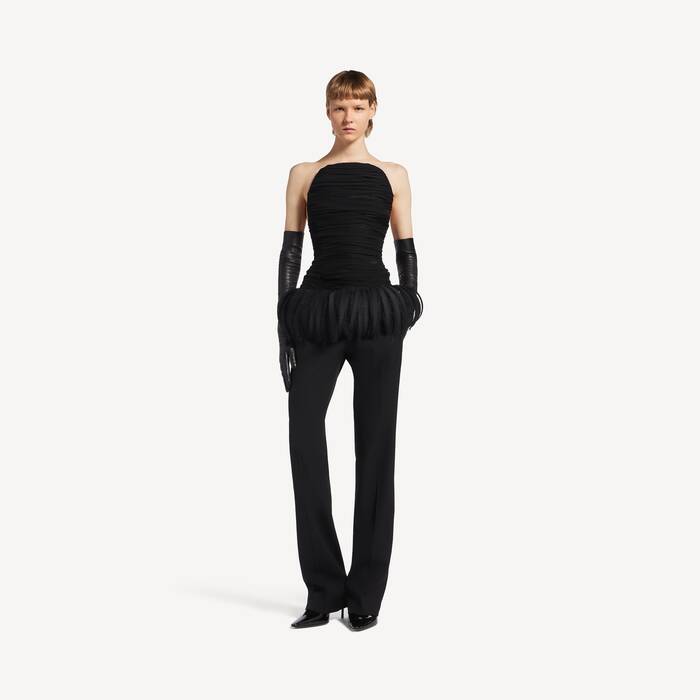 Women's Fitted Bustier Top in Black - Women | Balenciaga Cyprus EN - Image 3