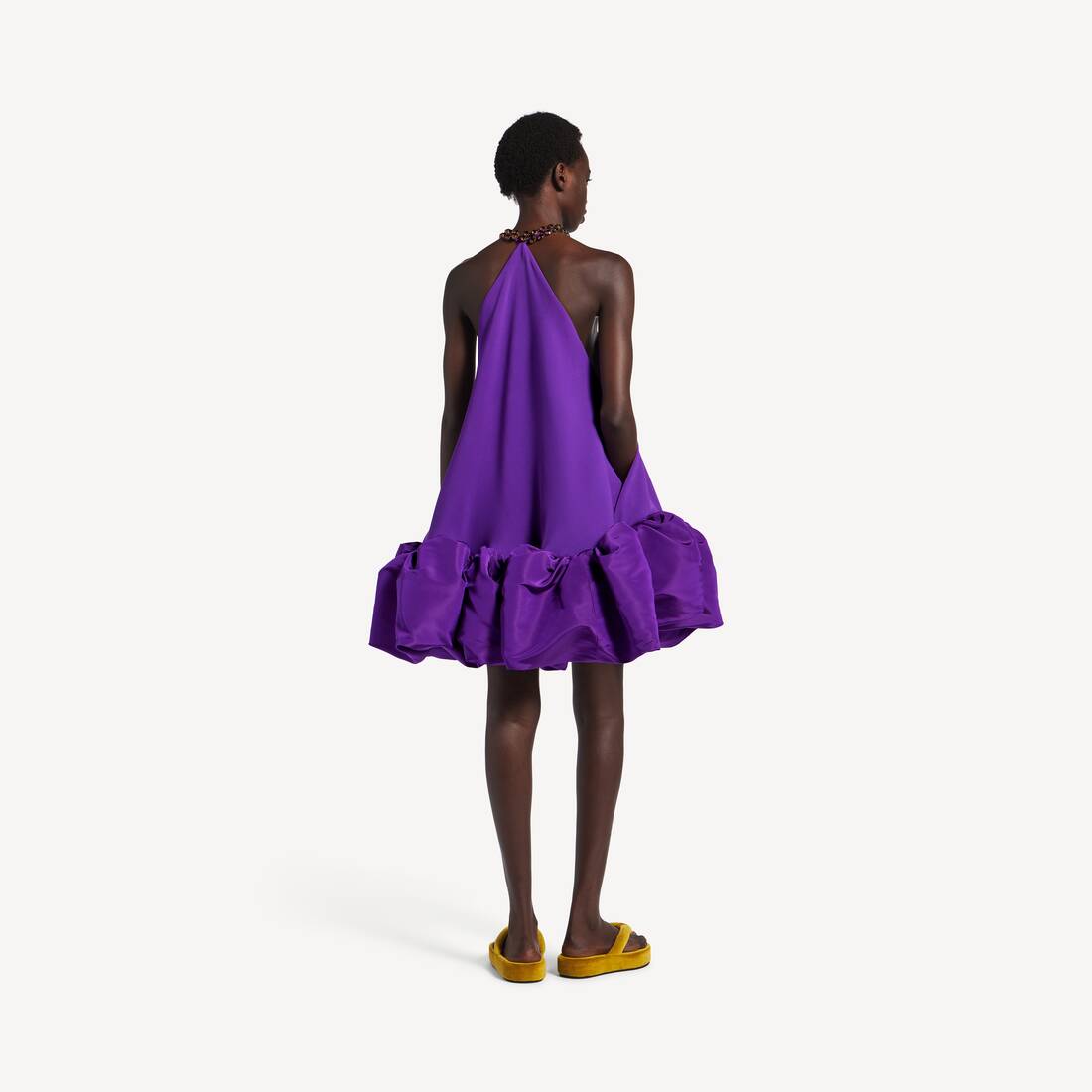 Women's Halter Balloon Mini Dress in Purple | Balenciaga United States EN - Image 4