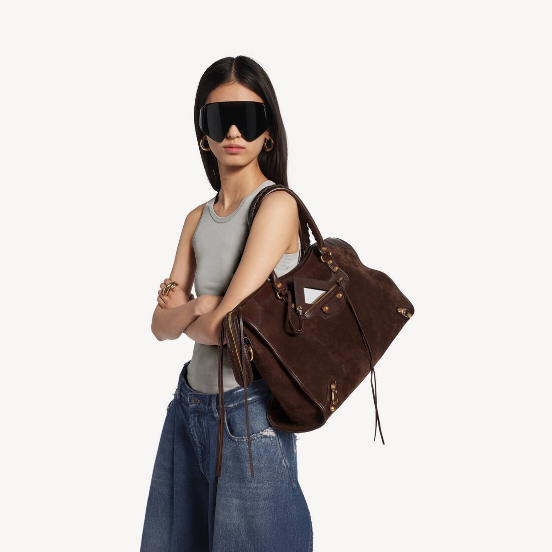 Women's Le City Bag Medium in Moka | Balenciaga Hungary EN - Image 8