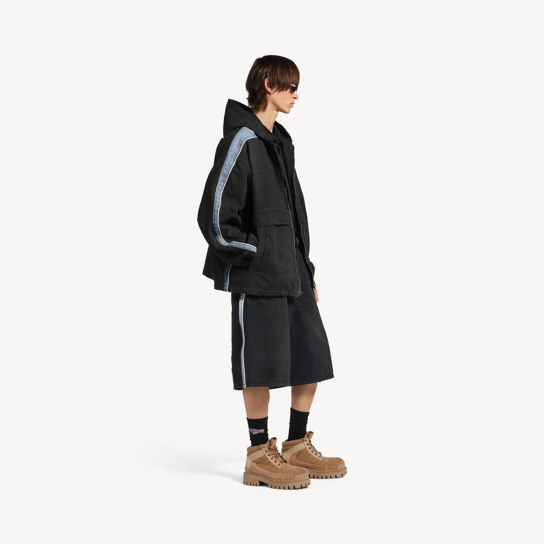 Men's Piping Detail Jacket in Black | Balenciaga United States EN - Image 3