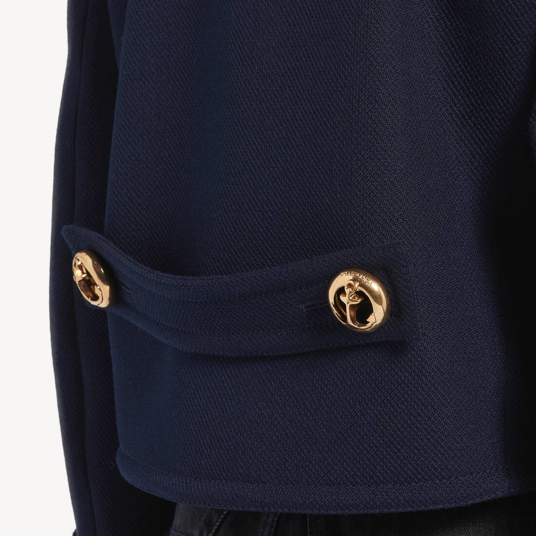 Women's Cropped Peacoat in Navy | Balenciaga Canada EN - Image 6
