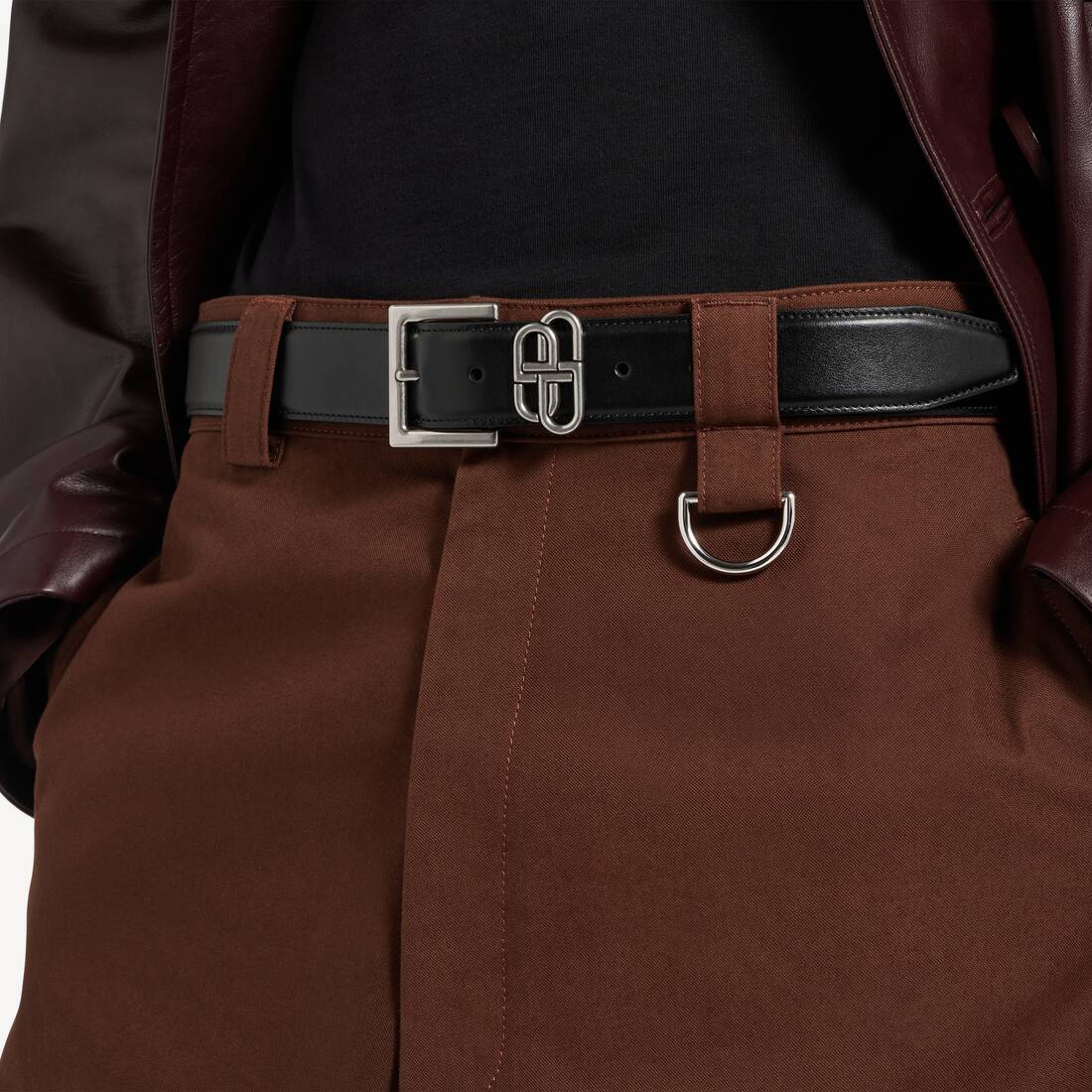 Men's Bb Loop Belt in Black | Balenciaga Greece EN - Image 4