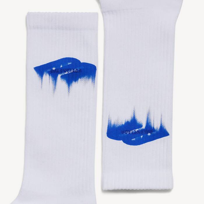 남성 웻 브러시 양말 화이트/블루 - 남성 | 발렌시아가 대한민국 KO - Image 2