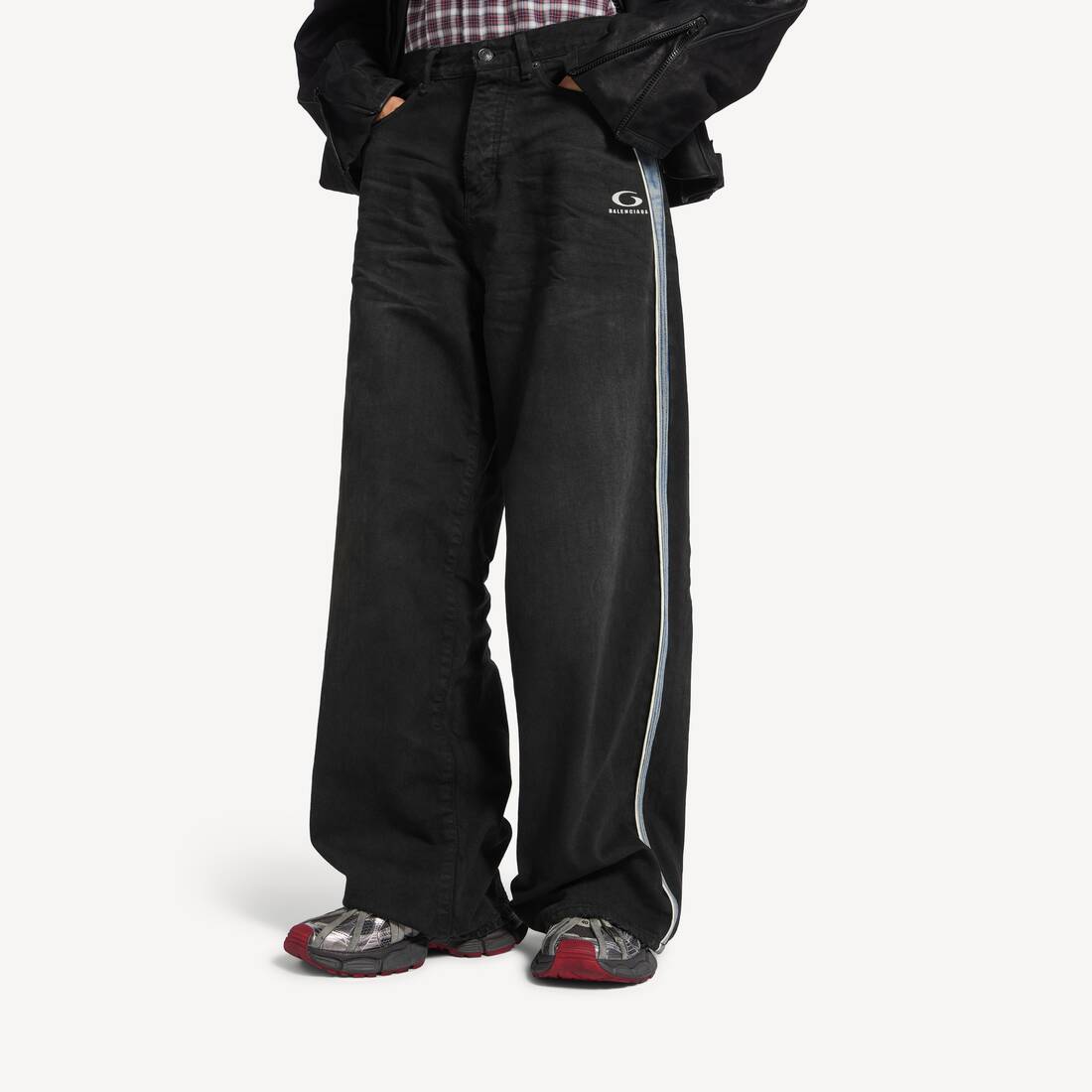 Uomo's Pantaloni In Denim Con Dettaglio Profilato in Nero | Balenciaga Italia IT - Image 5