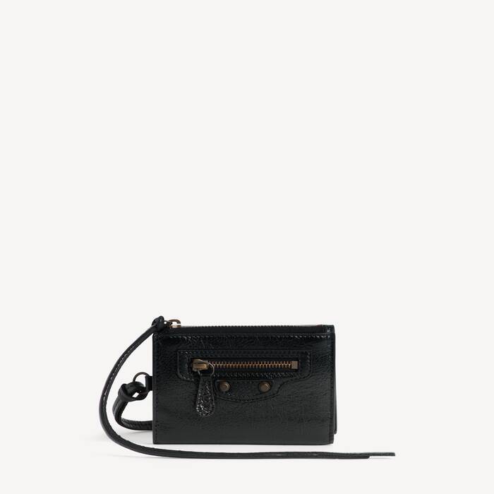 Men's Le City Trifold Wallet On Strap in Black - Men | Balenciaga Canada EN - Image 1