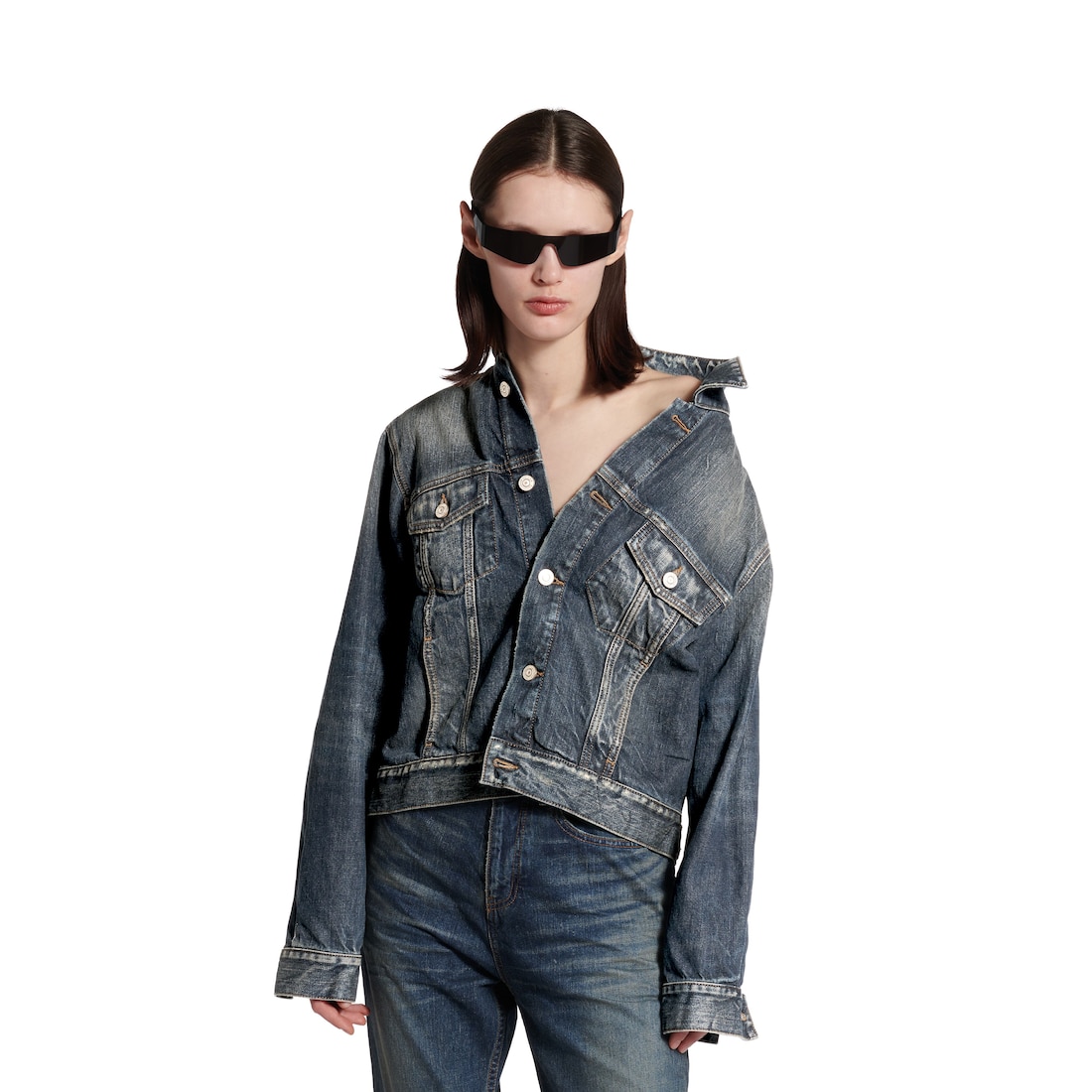 【BALENCIAGA】OFF SHOULDER ジャケット 2色 オフショル ホワイト の ウィメンズ Off-Shoulder ジャケット スニーカー