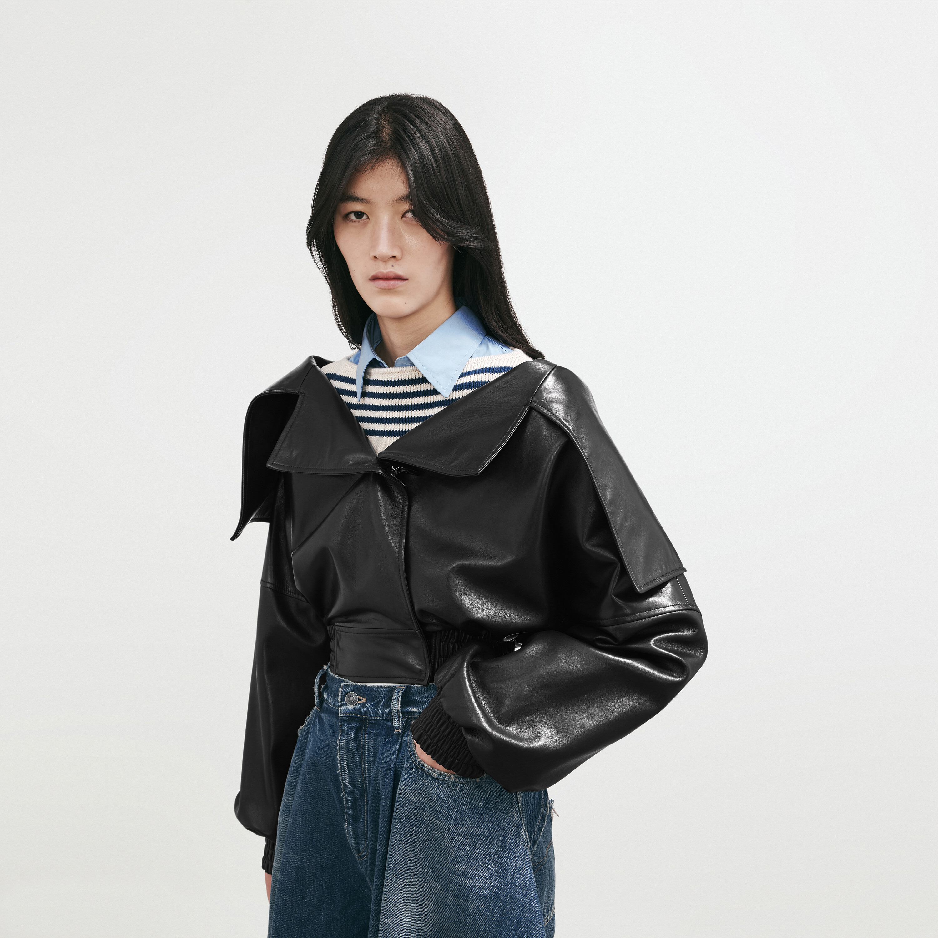 Balenciaga blouson à col enveloppant