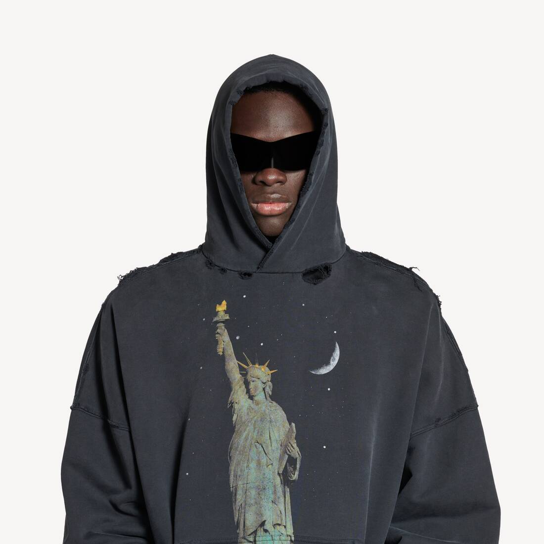 Paris Liberty Oversized Hoodie in Schwarz | Balenciaga Deutschland DE - Image 5