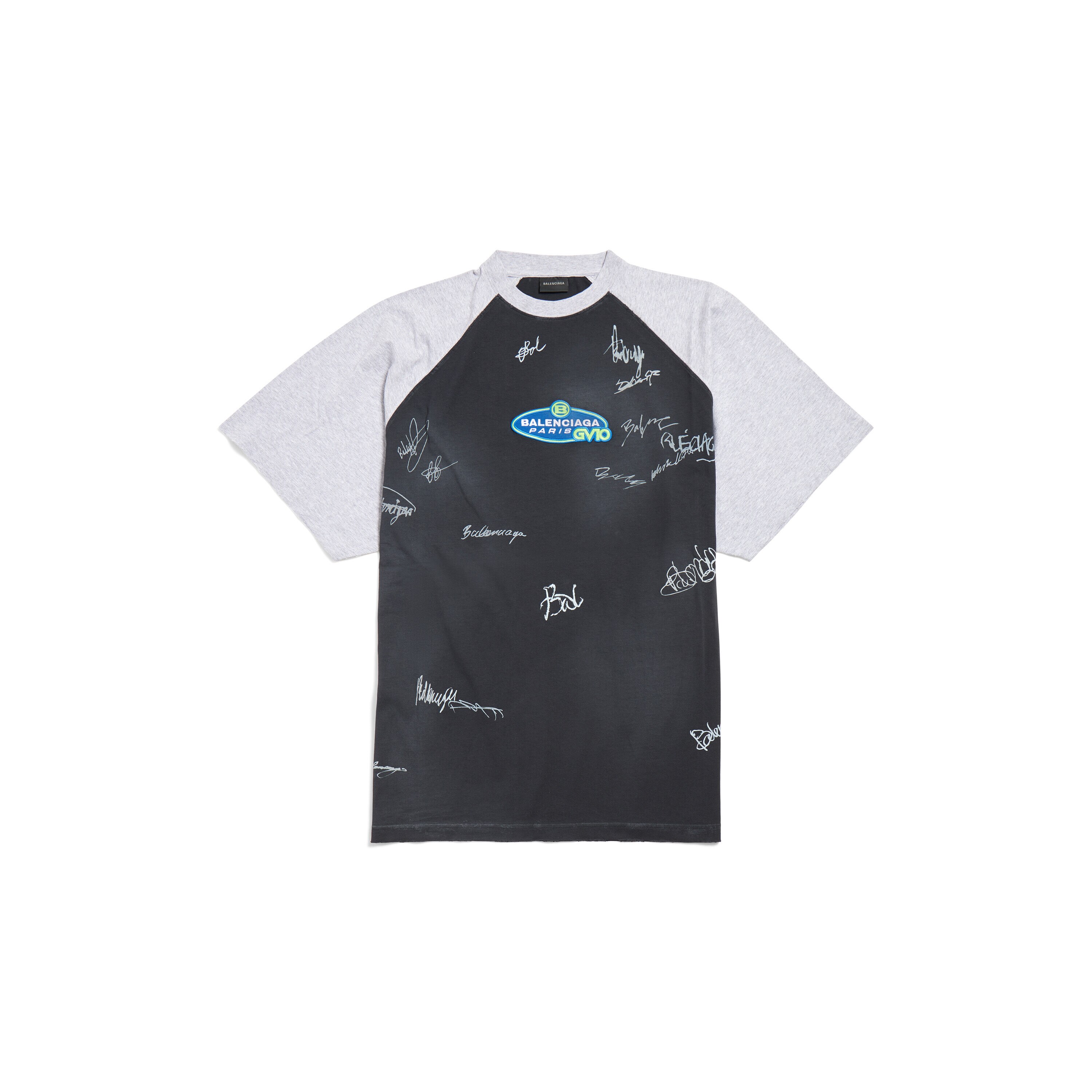 Men's Banana Raglan Oversized T-shirt in Black Faded