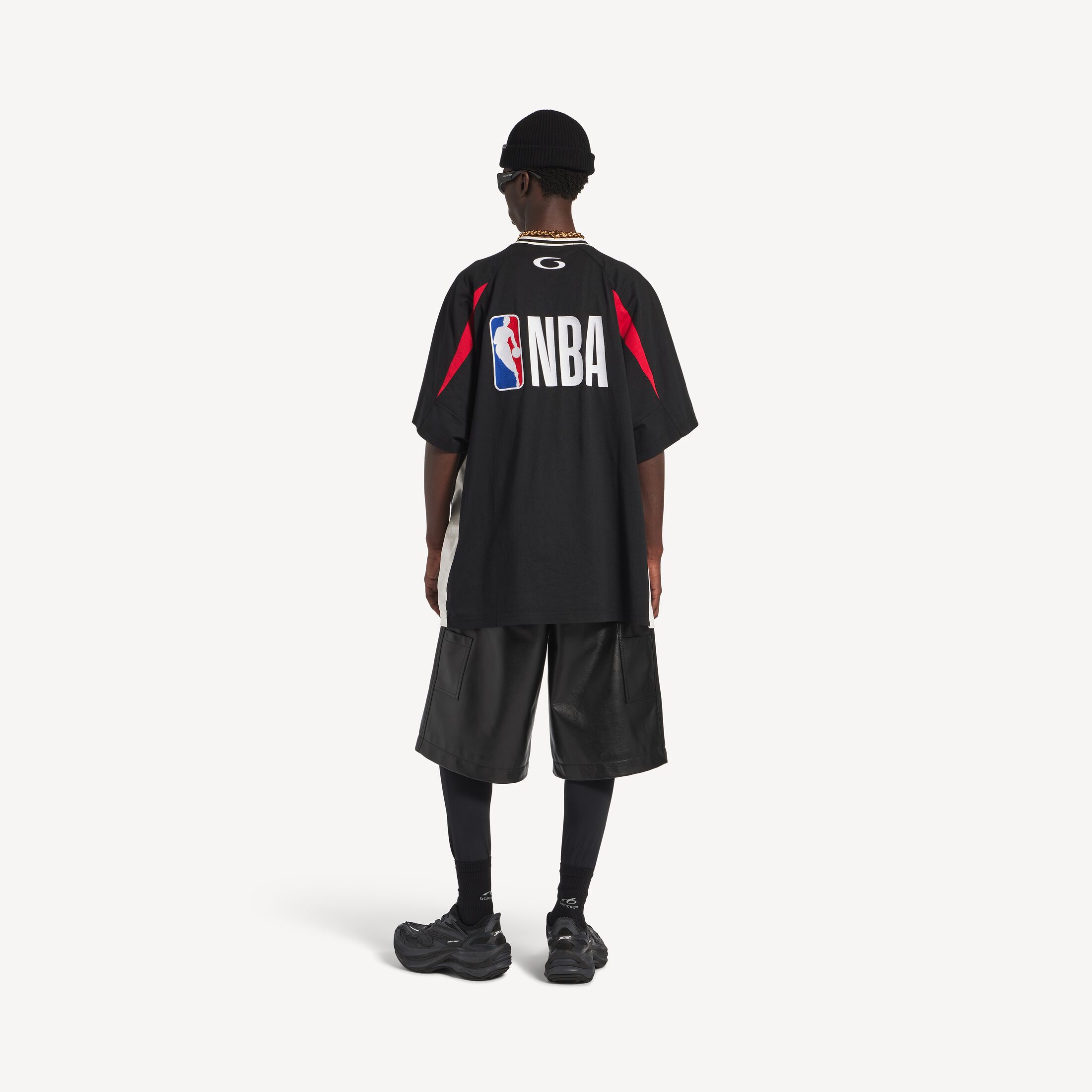발렌시아가 남성 발렌시아가 | NBA 컬래버레이션 오버사이즈 티셔츠 (블랙/멀티컬러) 863852TTVW21060