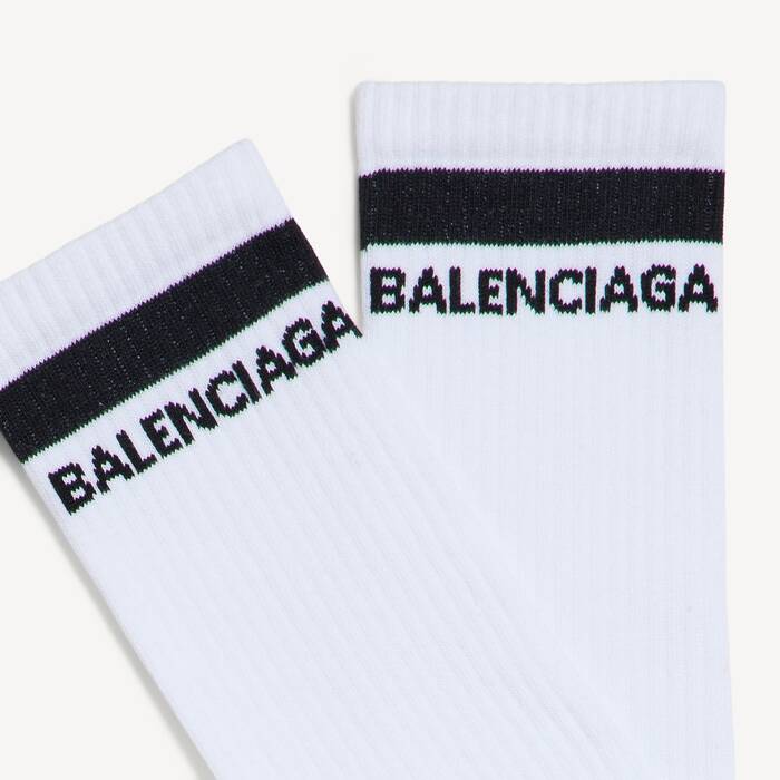 Men's Logo Socks in White/black - Men | Balenciaga Netherlands EN - Image 3