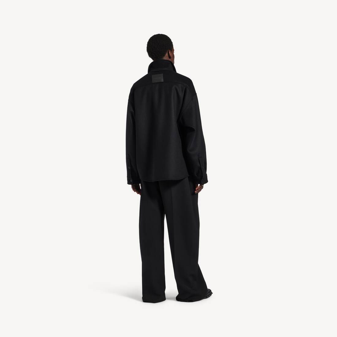 Men's Classic Collar Overshirt in Black | Balenciaga Zimbabwe EN - Image 4