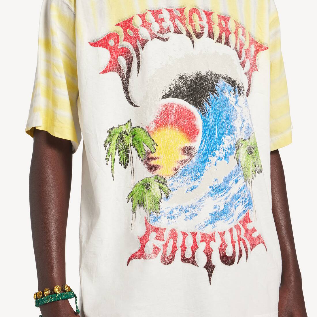 Camiseta Extreme Tie Dye Ajuste Mediano para Hombre en Blanco | Balenciaga M&eacute;xico ES - Image 6