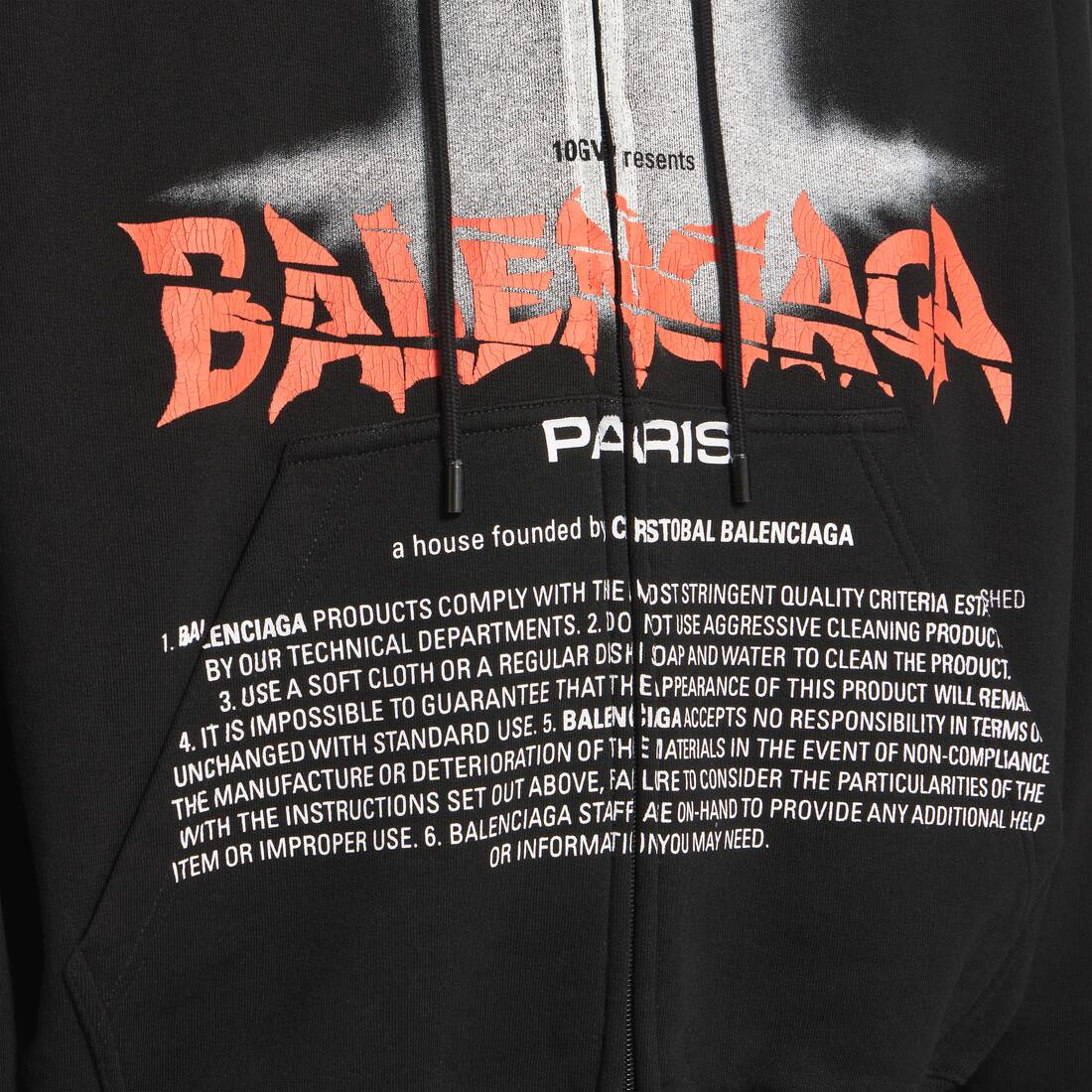 Sudadera Con Capucha Y Cremallera The Door Oversize para Hombre en Negro | Balenciaga Estados Unidos ES - Image 6