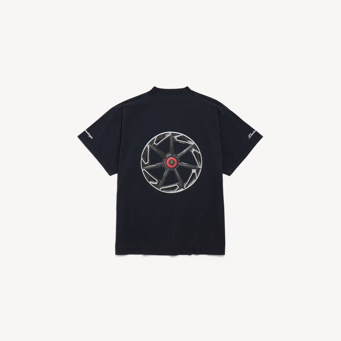 Balenciaga | Automobili Lamborghini Oversized-t-shirt f&uuml;r Herren in Verblasstes Verwaschenes Schwarz | Balenciaga Deutschland DE - Image 2