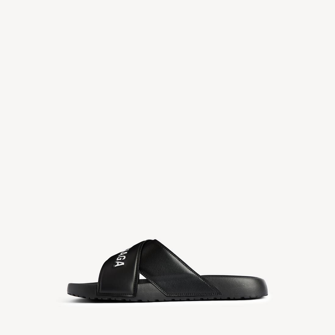 Men's Sporty Pool Slide Sandal in Black/white | Balenciaga Netherlands EN - Image 2