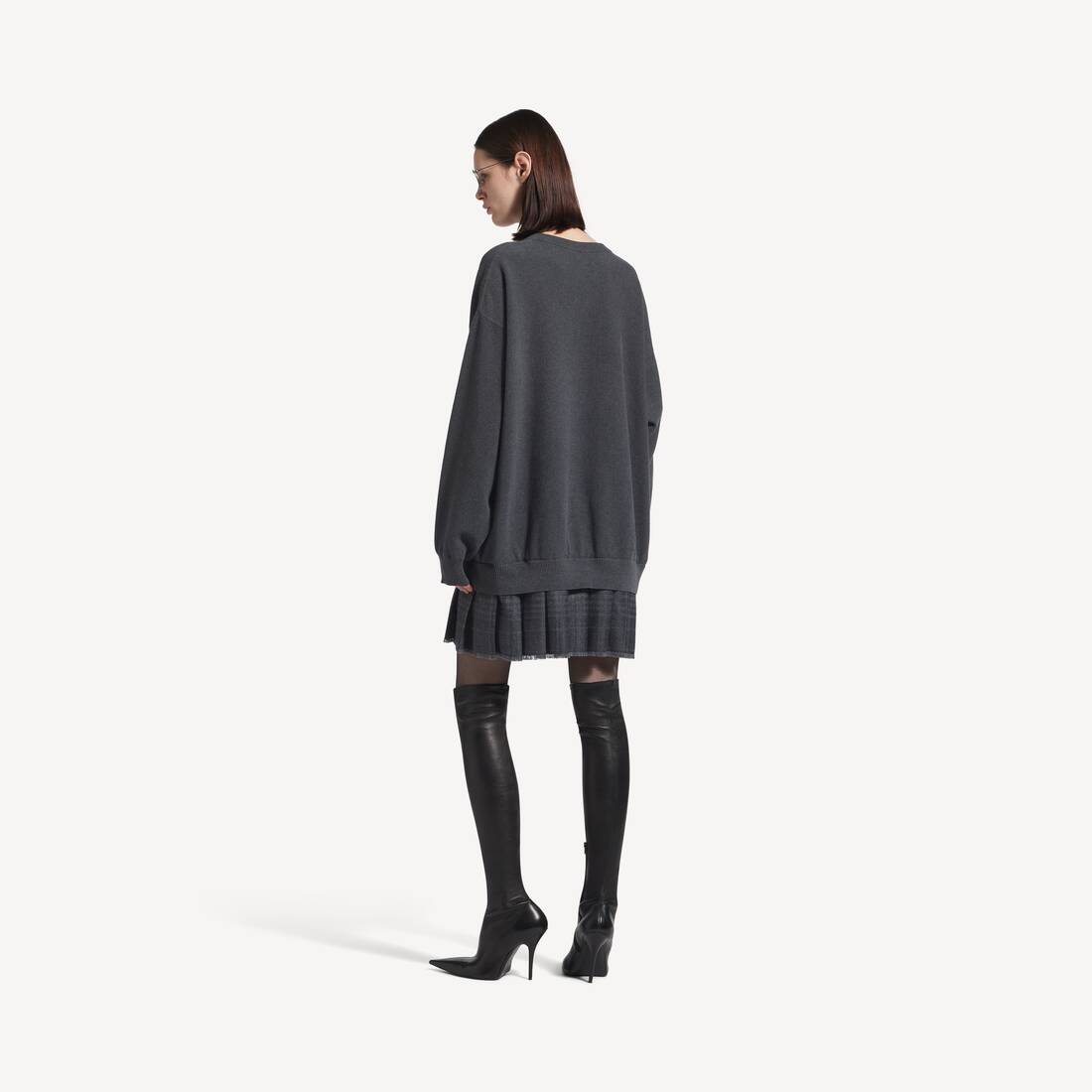 Balenciaga Layered Sweater Dress - Grey & Silver - Women Balenciaga Layered Sweater Dress - Grey & Silver - Women