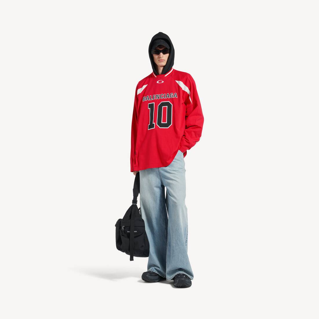 Men's Balenciaga | Nba Collaboration Oversized Long Sleeve T-shirt in Red/multicolor | Balenciaga United States EN - Image 2