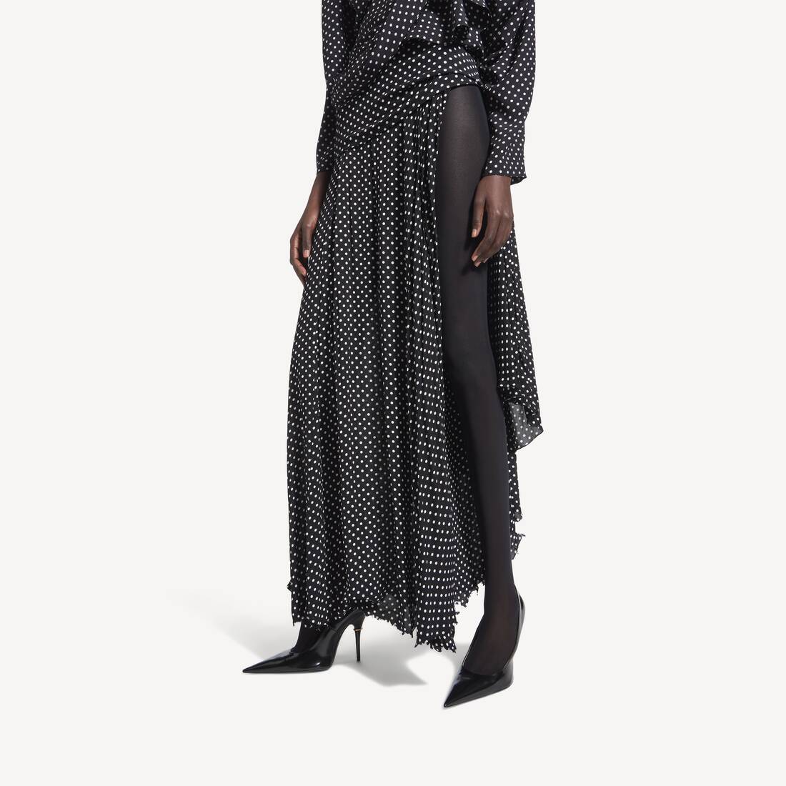 Women's Tucked-in Maxi Skirt in Black/ecru | Balenciaga United Kingdom EN - Image 5
