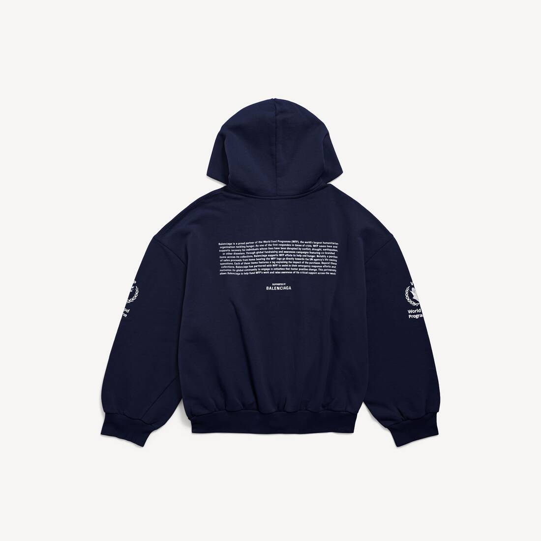 Felpa Con Zip Wfp Regolare da Uomo in Navy | Balenciaga Italia IT - Image 2