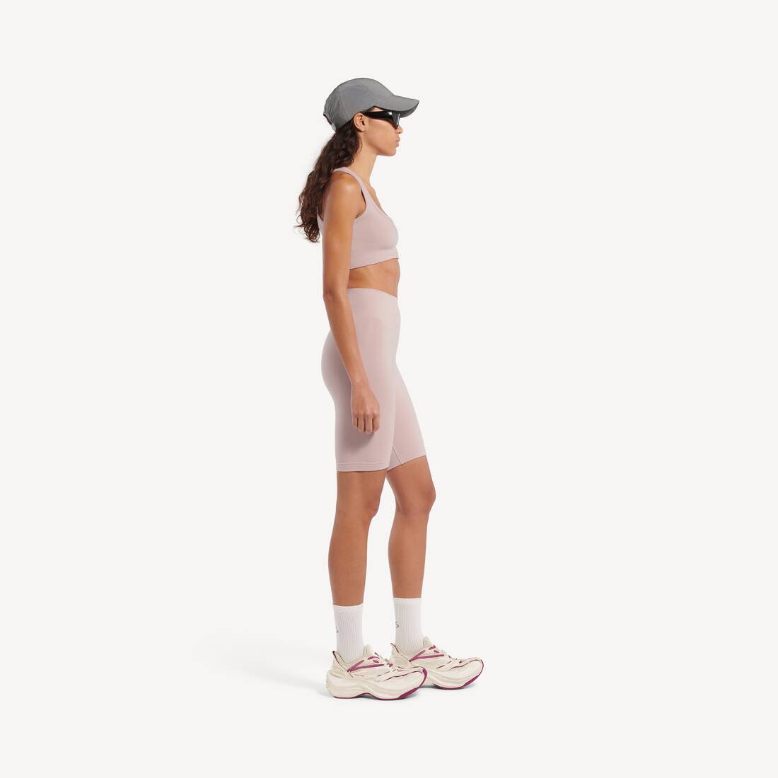 Women's Techwear Seamless Cycling Shorts in Nude | Balenciaga France EN - Image 3